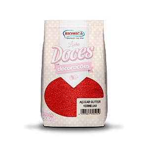 Açúcar Glitter - Vermelho - 500g - 500g unidades - Rizzo