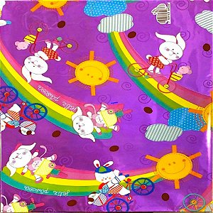 Folha para Ovos de Páscoa Metalizado Arco-irís Lilás 69x89cm - 25 unidades - Cromus - Rizzo