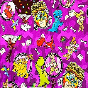 Folha para Ovos de Páscoa Metalizado Dinossauros lilás 69x89cm - 25 unidades - Cromus - Rizzo