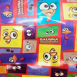 Folha para Ovos de Páscoa Metalizado Galinha Pintadinha 69x89cm - 25 unidades - Cromus - Rizzo