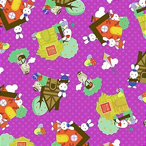 Folha para Ovos de Páscoa Metalizado Os 3 Coelhinhos Roxo 69x89cm - 25 unidades - Cromus - Rizzo
