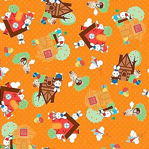 Folha para Ovos de Páscoa Metalizado Os 3 Coelhinhos Laranja 69x89cm - 25 unidades - Cromus - Rizzo