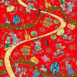 Folha para Ovos de Páscoa Metalizado Contos de Fada Vermelho 69x89cm - 25 unidades - Cromus - Rizzo