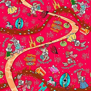 Folha para Ovos de Páscoa Metalizado Contos de Fada Pink 69x89cm - 25 unidades - Cromus - Rizzo