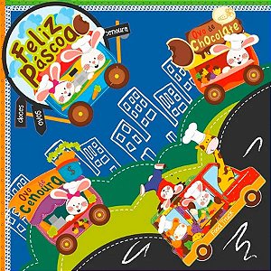 Saco Express 39x39cm para Ovos de 350g a 500g - Food Truck Azul - 25 unidades - Cromus - Rizzo