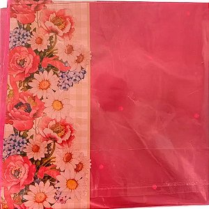 Saco Express 37,5x37,5cm para Ovos de 250g a 350g - Floral Rosa - 25 unidades - Cromus - Rizzo
