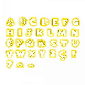 Cortador Letras Minúsculas II - 2cm- 38 Peças - BlueStar - Rizzo Confeitaria