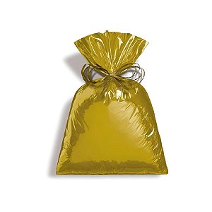 Saco para Presente Metalizado - Dourado - Cromus - Rizzo