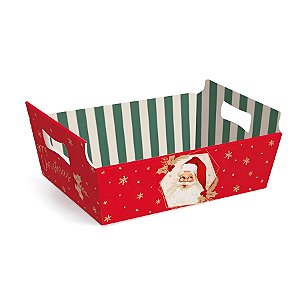 Cesta Caixote de Cartão de Natal - Papai Noel  - 1 unidade - Cromus - Rizzo