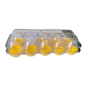 Caixa com 10 Mini Ovos de Plástico Amarelo e Transparente - 1 unidade - Rizzo