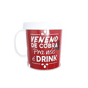 Caneca Acrílica Rosqueável Personalizada - Carnaval - Veneno pra Nós é Drink - Branco - 1 unidade - Rizzo
