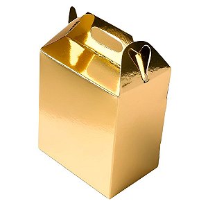 Caixa Sacolinha S1 (9,5cm x 6,5cm x 4,5cm) Dourada - 10 unidades - ASSK - Rizzo