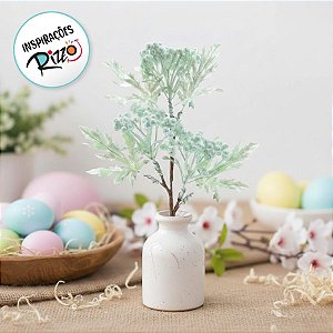 Pick Decorativo de Natal - Folhas e Frutas - Verde Claro com Glitter - 1 unidade - Cromus - Rizzo
