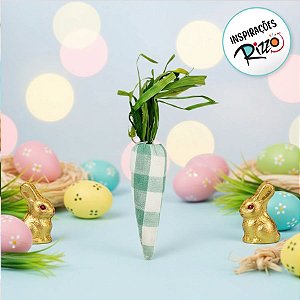 Cenoura Decorativa Xadrez Azul - 23cm - 1 unidade - Cromus - Rizzo