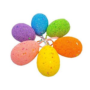 Ovos Decorativos Coloridos  - 6 unidades - Rizzo