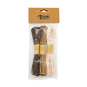 Kit Fios Decorativos de Papel Torcido Marrom, Bege e Nude - 10m - 1 kit com 3 unidades - Rizzo