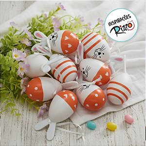 Sacos de Ovos de Codorna Sortidos - Branco e Laranja - 9 unidades - Cromus - Rizzo