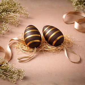 Sacos de Ovos de Codorna Sortidos - Marrom/Dourado - 6 unidades - Cromus - Rizzo