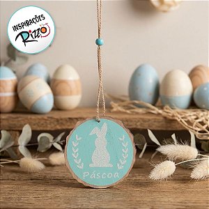 Enfeite Redondo para Pendurar Silhueta de Coelho - Páscoa - 1 unidade - Cromus - Rizzo