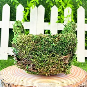 Cesta Quadrada de Musgo Verde/Marrom - 17cm - 1 unidade - Cromus - Rizzo