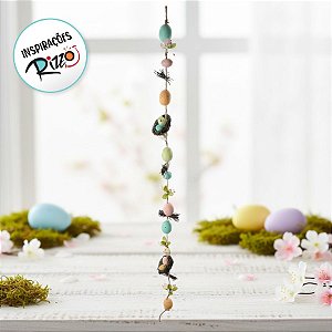 Cordão Decorativo Ninho e Ovos Coloridos - Páscoa - 1 unidade - Cromus - Rizzo