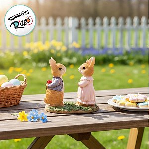 Casal Coelho Romantico Decorativo - 1 unidade - Cromus - Rizzo