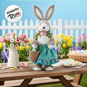 Coelha Decorativa em Pé Saia Tifanny - M - 1 unidade - Cromus - Rizzo