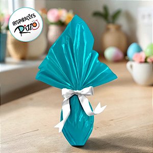 Saco Express 35x35cm para Ovos de 250g a 350g - Turquesa Metalizado - 5 unidades - Cromus - Rizzo