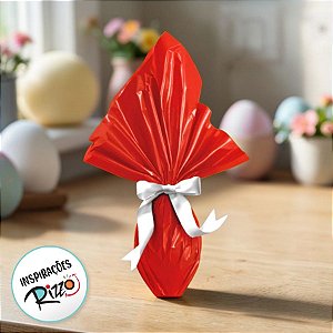 Saco Express 44x44cm para Ovos de 500g a 750g - Vermelho Metalizado - 5 unidades - Cromus - Rizzo