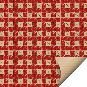 Folha para Ovos de Páscoa Papel Kraft Sweet Vermelho 69x89cm - 5 unidades - Cromus - Rizzo