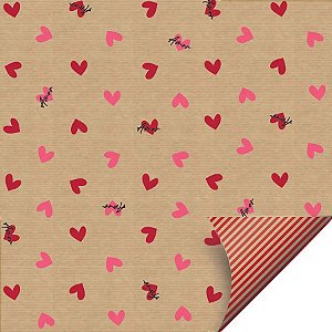 Folha para Ovos de Páscoa Papel Kraft Amor 69x89cm - 5 unidades - Cromus - Rizzo