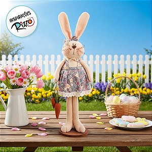 Coelha Decorativa em Pé Segurando Cenouras - 1 unidade - Cromus - Rizzo