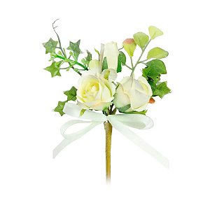Flor Decorativa Artificial - Rosa Branca - 1 unidade - Cromus - Rizzo