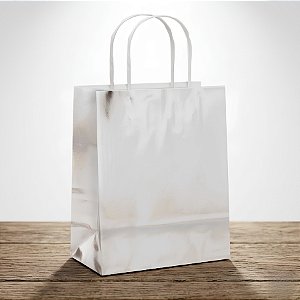 Sacola de Papel P 21,5x15x8cm - Prata Metalizada - 10 unidades - Cromus - Rizzo