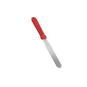 Espátula de Inox Confeiteiro Reta - Vermelho - 25cm - 1 unidade - Prime Chef - Rizzo