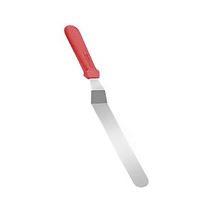 Espátula de Inox Confeiteiro Angular - Vermelho - 25cm - 1 unidade - Prime Chef - Rizzo