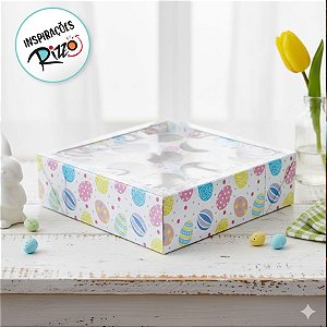 Caixa Base Brigadeiro - Páscoa Branca - N°2 (13x13x4cm) - 5 unidades - ASSK - Rizzo