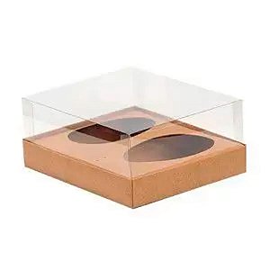 Caixa Ovo de Colher Duplo - Meio Ovo de 500g - 28,5x21,5x9cm - Kraft - 5 unidades - ASSK - Rizzo