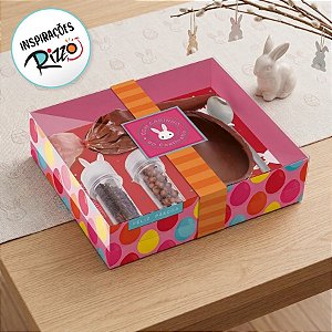Caixa Kit Confeiteiro Meio Ovo 100g - Coelhinho Sai da Toca Rosa - 1 unidade - Cromus - Rizzo