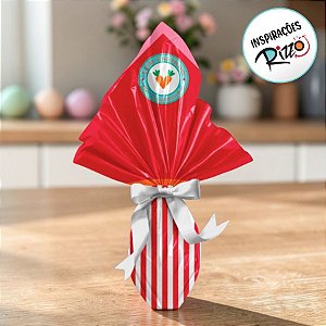 Saco Express 39x39cm para Ovos de 350g a 500g - Coelhinho Sai da Toca Vermelho - 25 unidades - Cromus - Rizzo