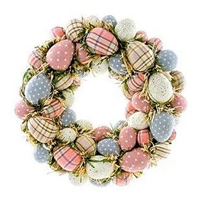 Guirlanda de Pascoa com Ovos Xadrez - Azul e Rosa - 30cm - 1 unidade - Rizzo - Rizzo