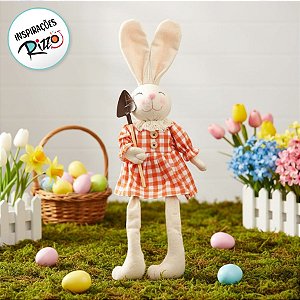 Coelha Decorativa Sentado com Pá - 70cm - 1 unidade - Cromus - Rizzo