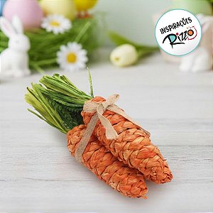 Maço com 3 Cenouras Decorativas - 30cm - 1 unidade - Cromus - Rizzo