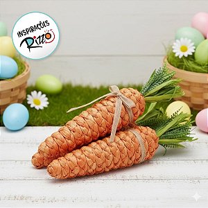 Maço com 3 Cenouras Decorativas - 45x16cm - 1 unidade - Cromus - Rizzo