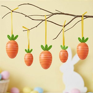 Ovinhos de Páscoa Decorativos para Pendurar - Cenouras - 12 unidades - Cromus - Rizzo
