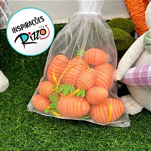 Ovos de Cenouras Listrados Decorativo para Pendurar - 12 unidades - Cromus - Rizzo