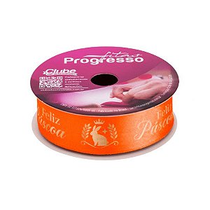 Fita de Cetim ECF005H 22mm - Cor 976 - Feliz Páscoa - Rolo 10m - 1 unidade - Fitas Progresso - Rizzo