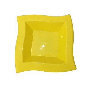Prato de Plástico Amarelo - 17cm - 1 unidade - Rizzo