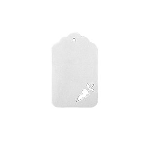 Tag Decorativa Cenoura de Páscoa Branco - 5,5x9cm - 5 unidades - Rizzo