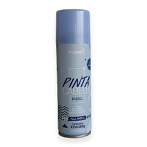 Tinta Temporária Spray para Cabelo - Azul Pastel - 135ml/85g - 1 unidade - Popper - Rizzo